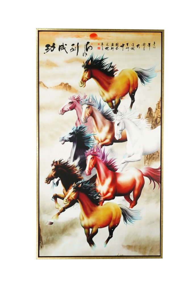 八駿全圖 屏風 清郎世寧八駿圖軸-數位典藏與學習聯合目錄(1118754)